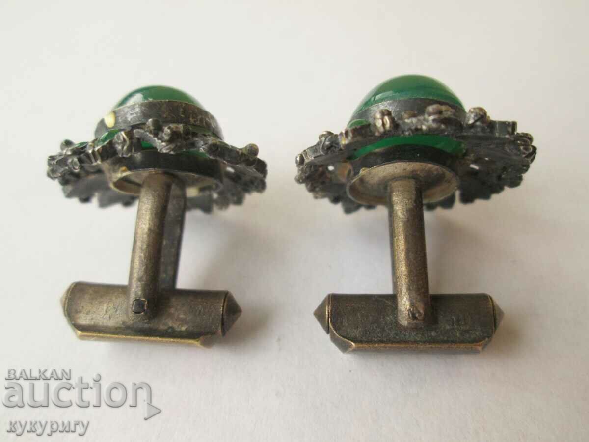 Old beautiful cuffs with green stones - 6 Old beautiful cuffs with green stones - 6