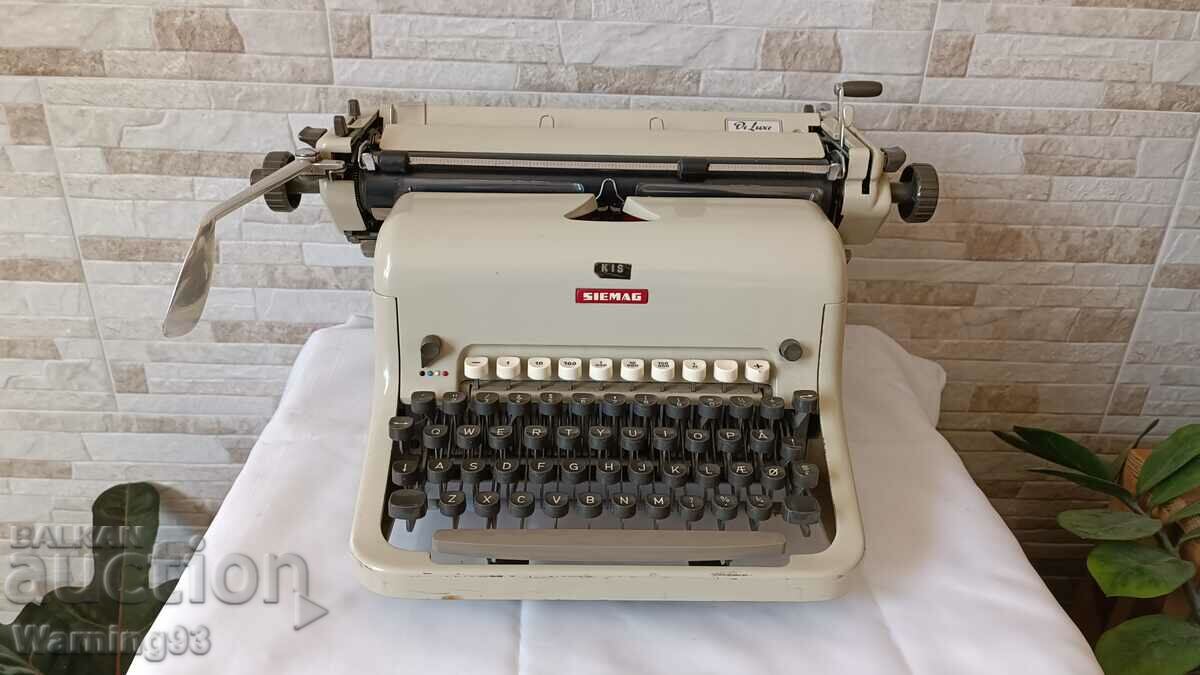 Mașină de scris veche SIEMAG De Luxe - Fabricat în Germania - 1956