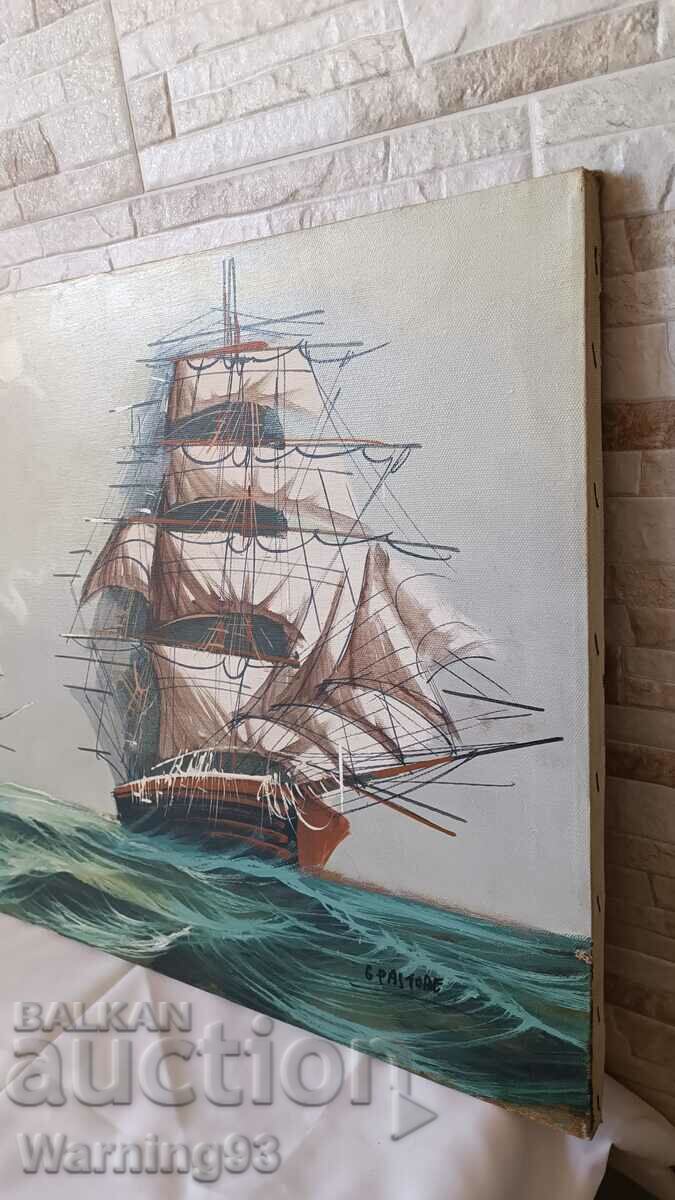 Delivery of Painting "Ships" - oil paints on canvas - 70/50 cm Delivery of Painting "Ships" - oil paints on canvas - 70/50 cm
