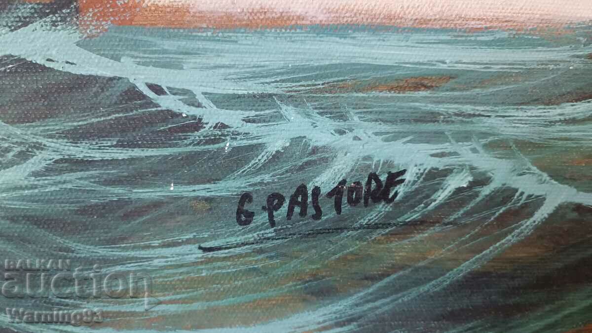 Painting "Ships" - oil paints on canvas - 70/50 cm - 5 Painting "Ships" - oil paints on canvas - 70/50 cm - 5