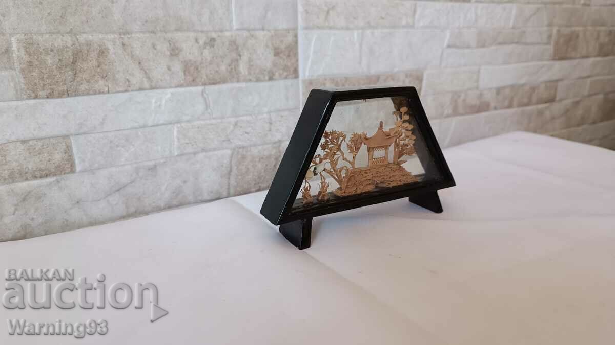 Auction Diorama - Asian Cork Art - Handmade Auction Diorama - Asian Cork Art - Handmade