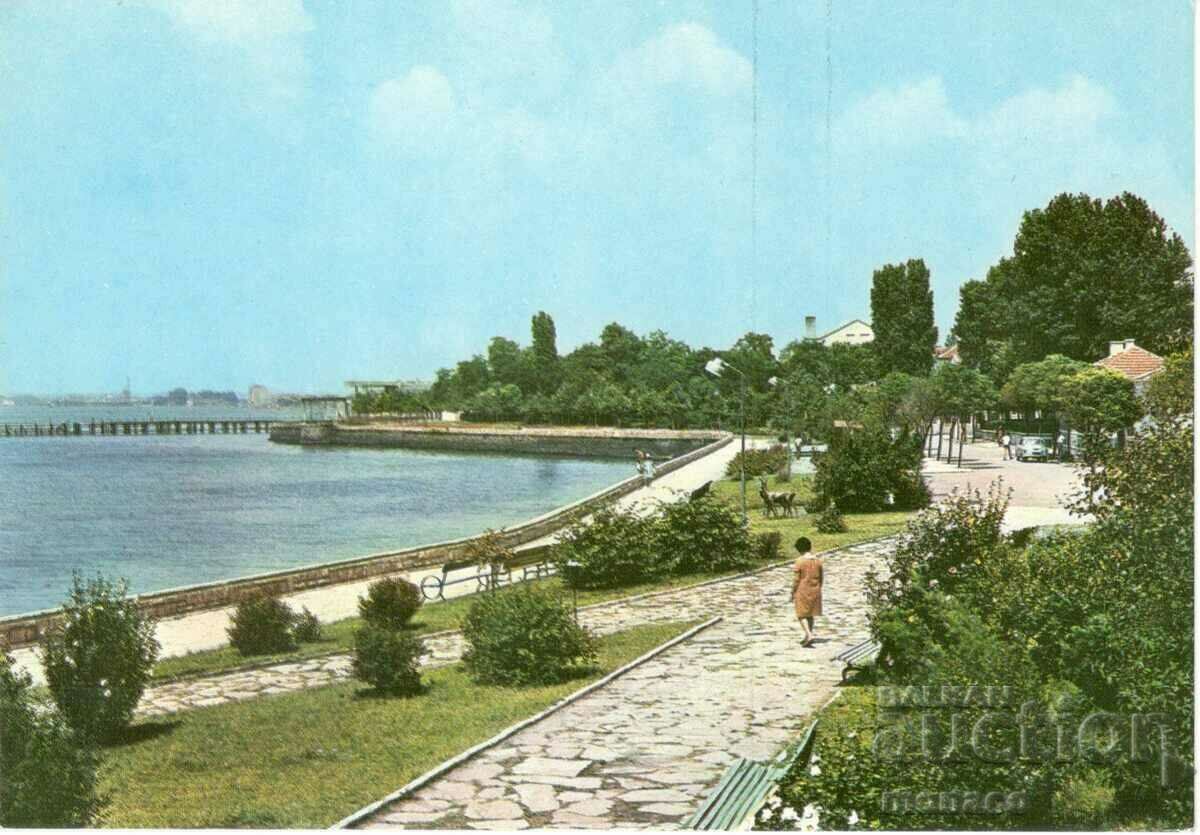 Παλιά καρτ ποστάλ - Pomorie, παράκτιος περίπατος