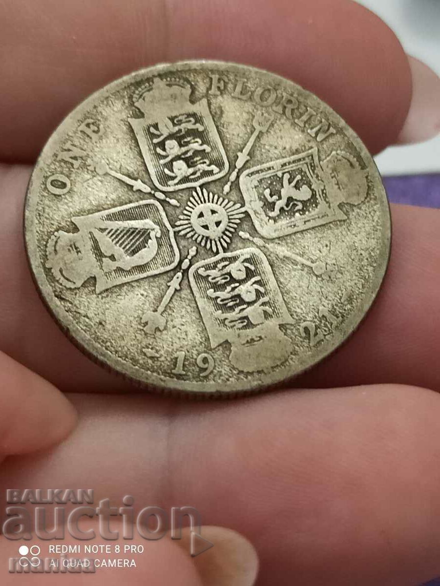 Auction 1 Florin Great Britain 1921 silver Auction 1 Florin Great Britain 1921 silver