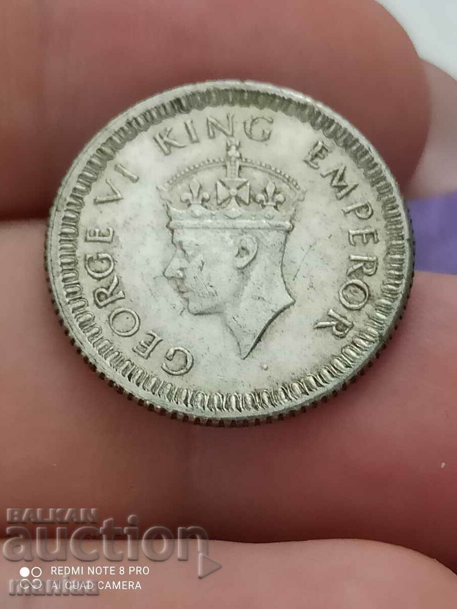 Auction 1/4 Rupee India 1942 Silver Auction 1/4 Rupee India 1942 Silver