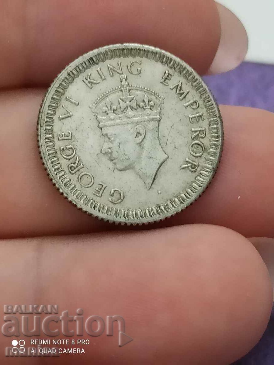 Delivery of 1/4 Rupee India 1942 Silver Delivery of 1/4 Rupee India 1942 Silver