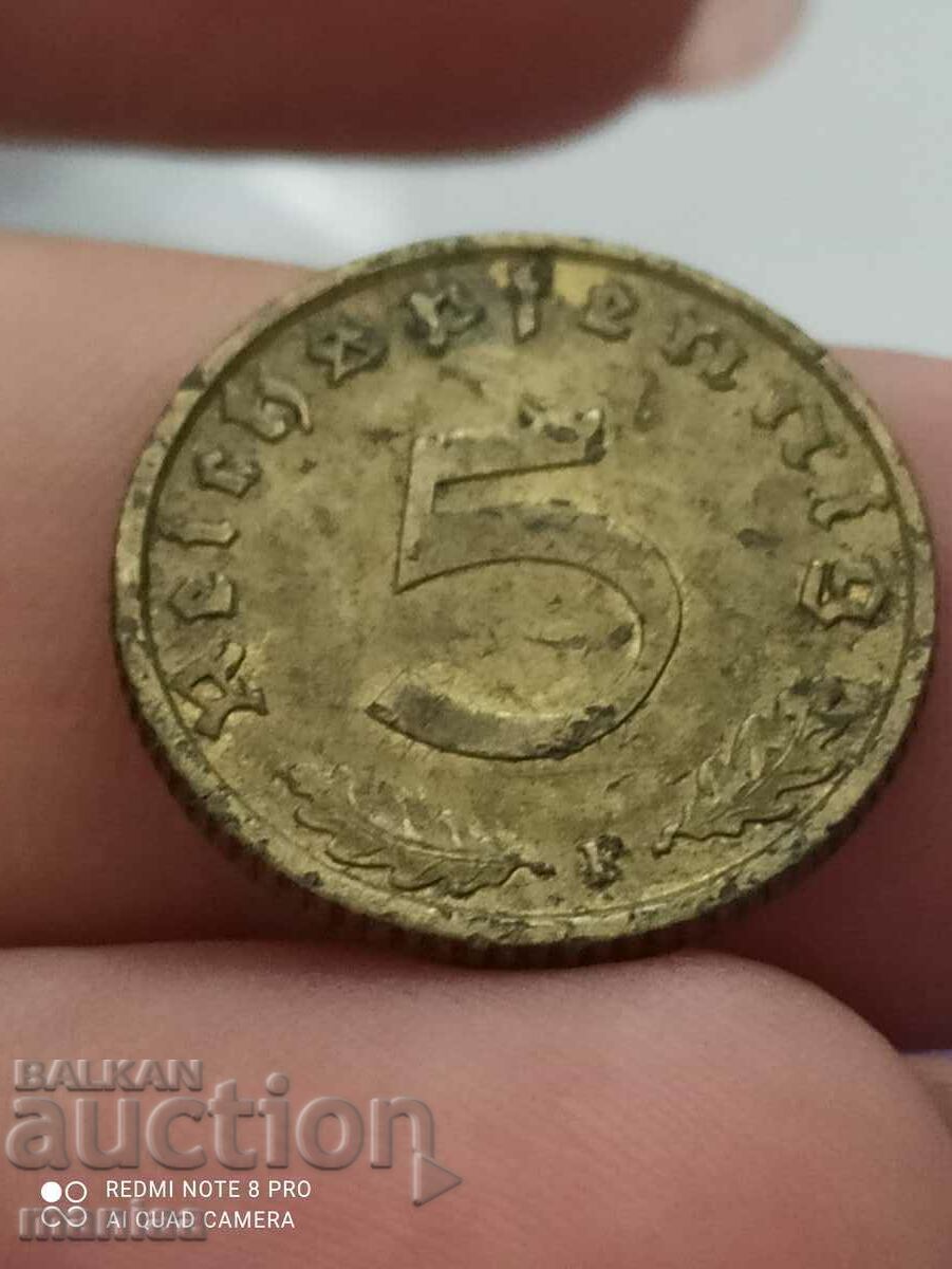 5 Pfennig 1939 F - 6 5 Pfennig 1939 F - 6