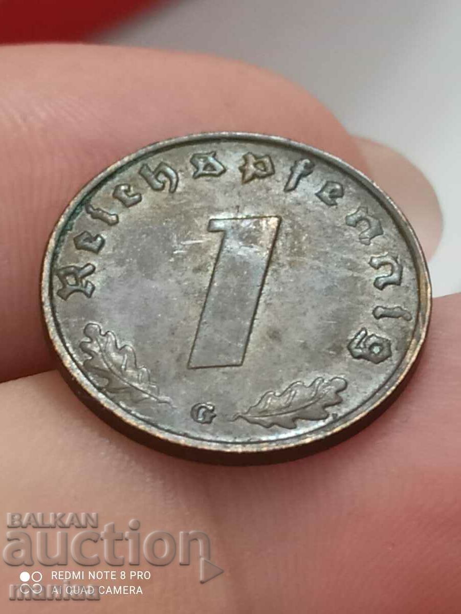 1 Pfennig 1939 G Al Treilea Reich