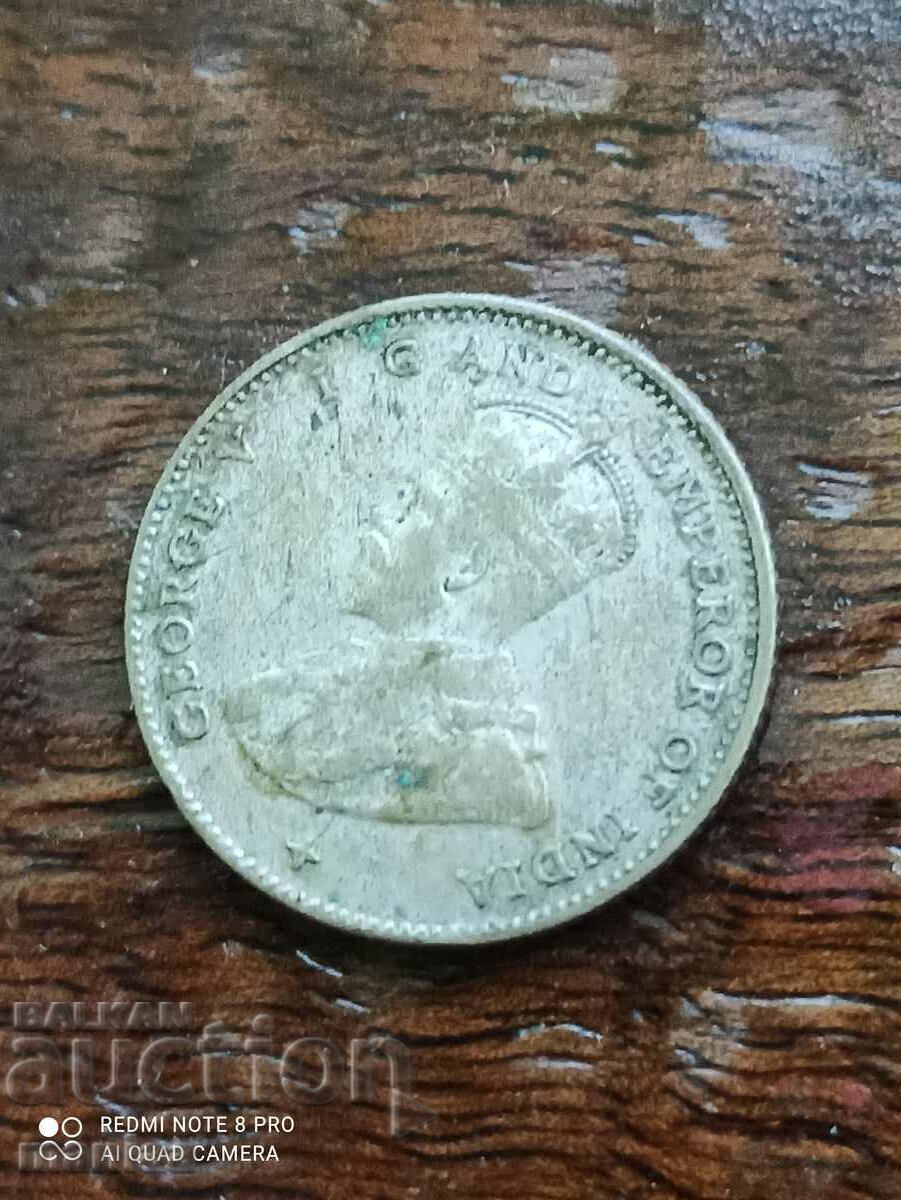 10 Cents Straits Settlements 1919, Silver - 5