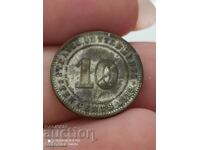 10 Цента Стрейтс сетлементс  1919 година, сребърна