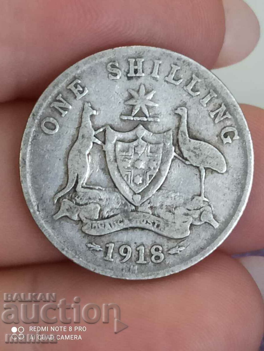 Delivery of 1 Shilling 1918 Silver Australia Delivery of 1 Shilling 1918 Silver Australia