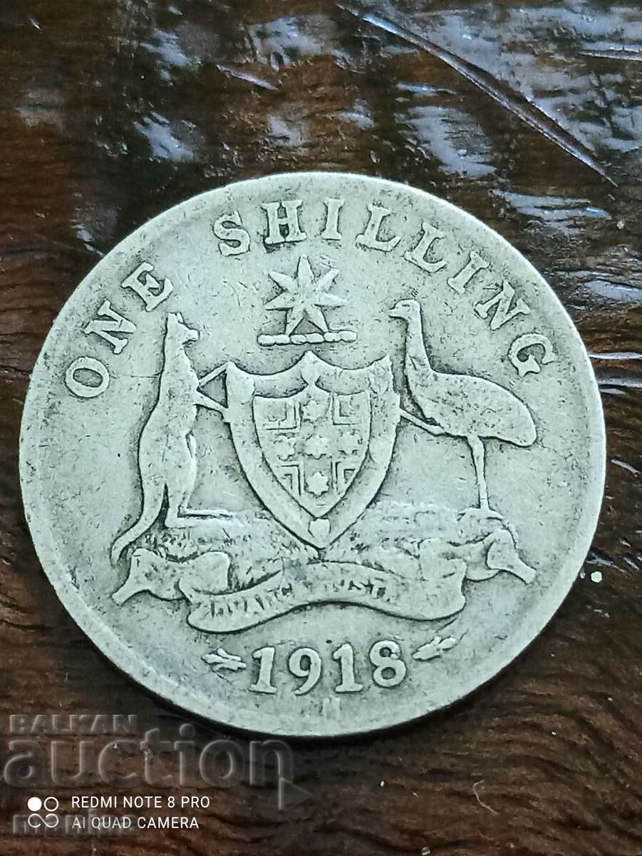 1 Shilling 1918 Silver Australia 1 Shilling 1918 Silver Australia