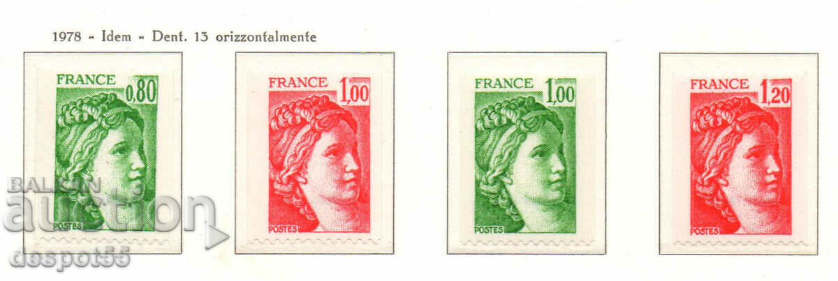 1978. Γαλλία. Sabine - νέες αξίες.