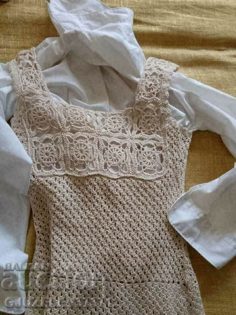 Women's dress crocheted color ecru cotton - 7 Women's dress crocheted color ecru cotton - 7