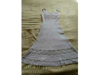 Women's dress crocheted color ecru cotton