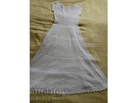 φόρεμα κροσέ χρώμα εκρού βαμβακερό