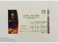 Εισιτήριο ποδοσφαίρου Levski-Gent Βέλγιο 2010 LE