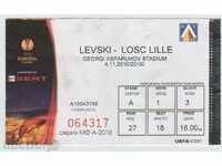 Εισιτήριο ποδοσφαίρου Levski-Lille Γαλλία 2010 LE