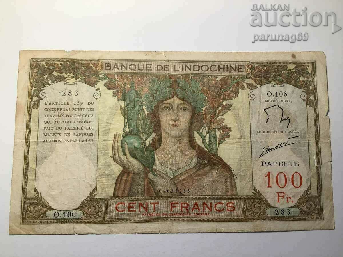 Tahiti 100 francs 1965 -1968 year