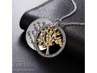 New, Opening necklace with inscription: Tree of life