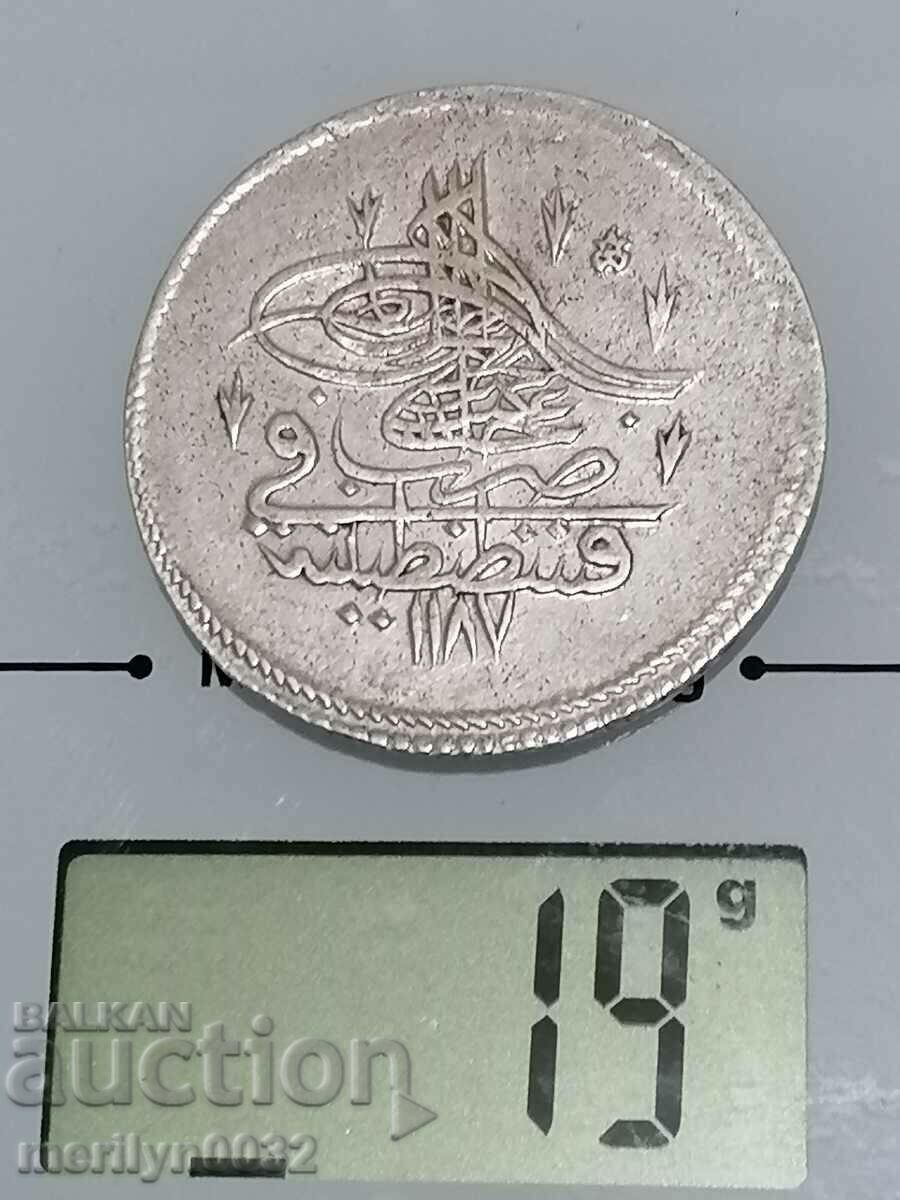 Auction  Ottoman silver coin 19 grams silver 465/1000 1203
