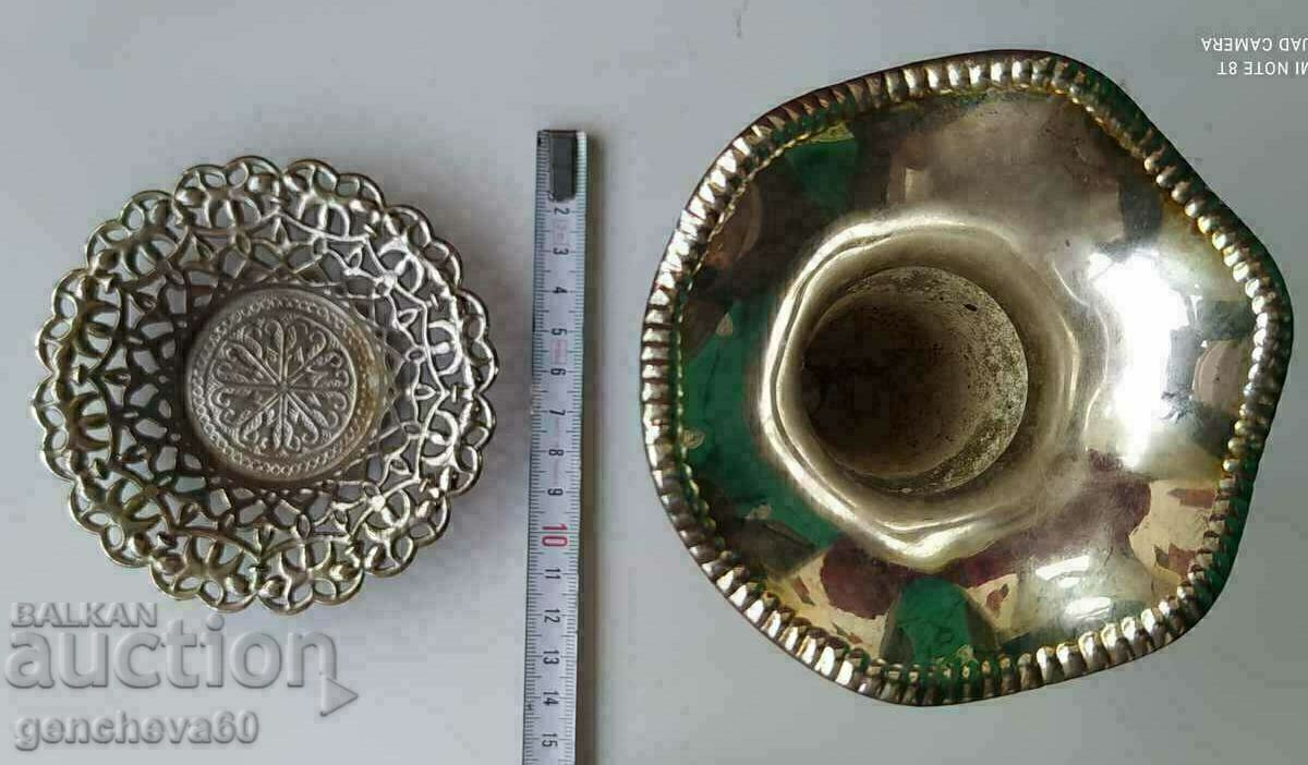 Auction  Decorative silver plated vase/plate