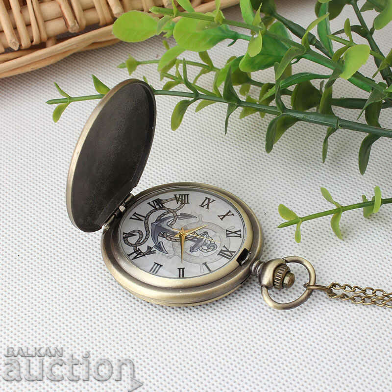 Beautiful pocket watch with anchor sea ship boat sailor ocean - 5