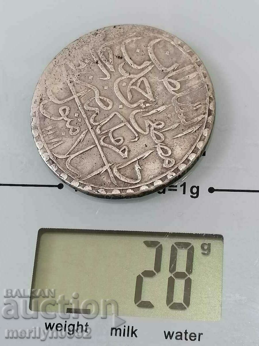 Ottoman silver coin 465/1000 Mustafa 3rd 1171 - 5 Ottoman silver coin 465/1000 Mustafa 3rd 1171 - 5