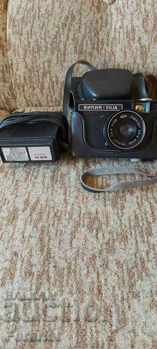 Old "Vilia" camera with flash