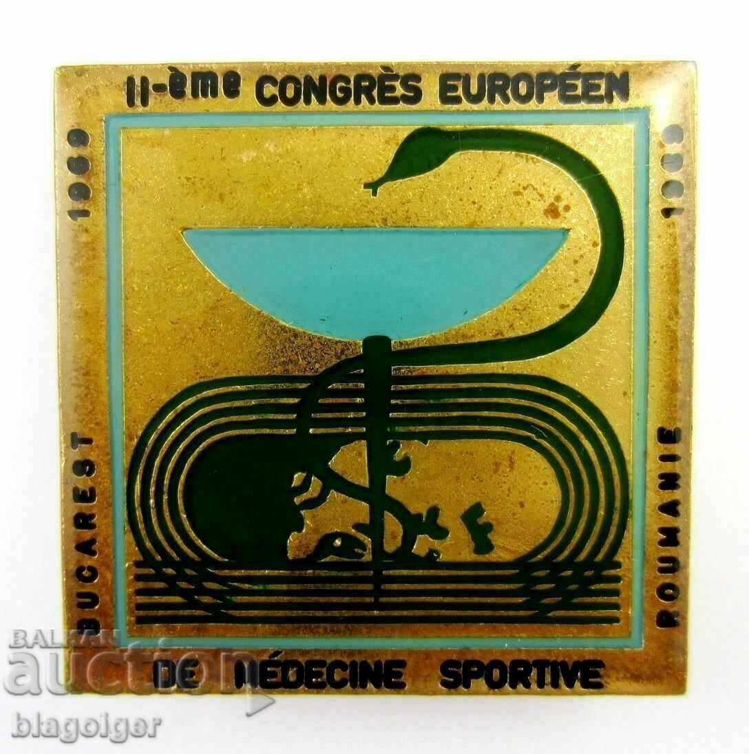 Second Congress of Sports Medicine-Europe-1969-Official badge with price 13.00 BGN | € 6.65 Second Congress of Sports Medicine-Europe-1969-Official badge with price 13.00 BGN | € 6.65