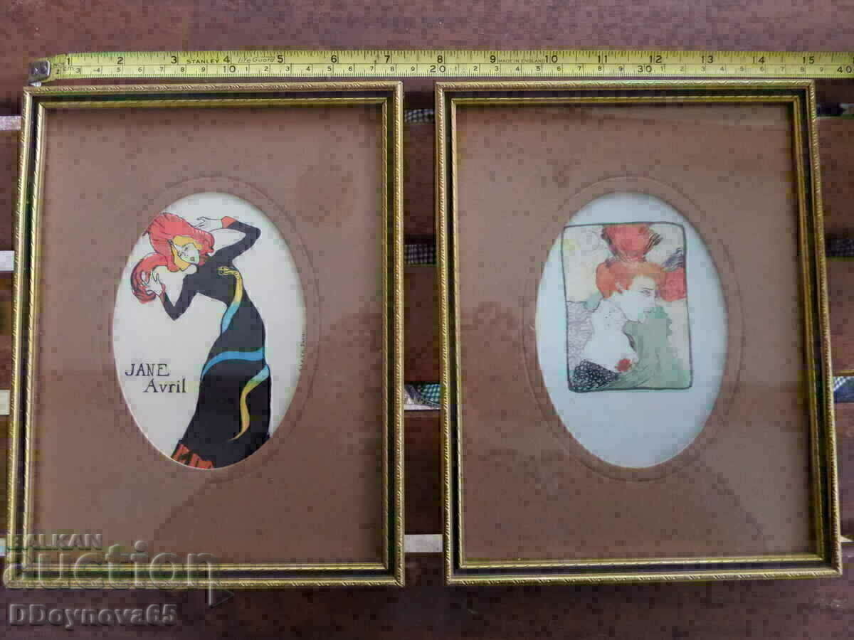 Lot de 2 buc. cromolitografii vechi