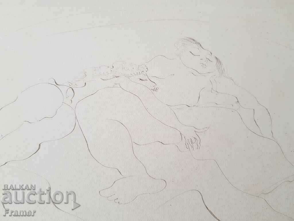 Livrarea Jules Pasquin 1885 - 1930 În bordel Desen erotic original