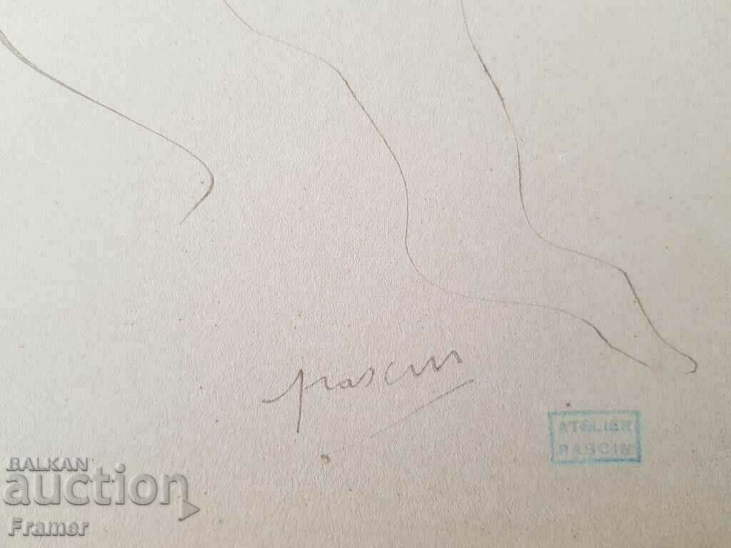 Jules Pasquin 1885 - 1930 În bordel Desen erotic original - 5