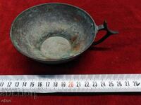 ETHNOGRAPHY-OLD BRONZE OTTOMAN VESSEL, GLASS, TUGRA BOWL, SEAL