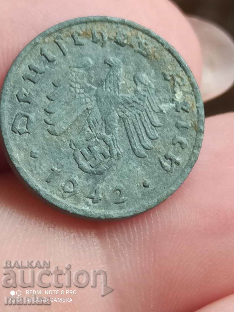 Παράδοση 1 Pfennig 1942 Τρίτο Ράιχ Παράδοση 1 Pfennig 1942 Τρίτο Ράιχ