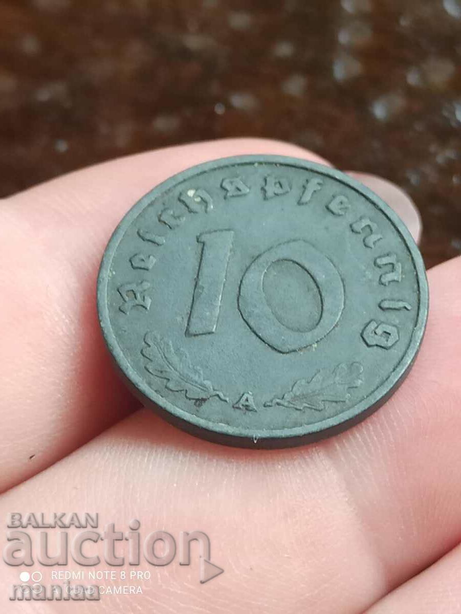 10 Pfennig 1943 Third Reich with price 10.00 BGN | € 5.11 10 Pfennig 1943 Third Reich with price 10.00 BGN | € 5.11