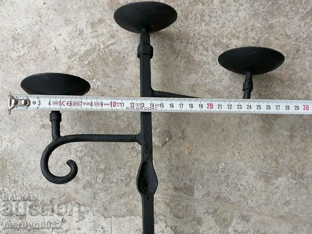 An old forged candlestick from a period period candle - 5