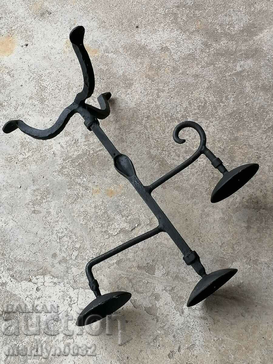 An old forged candlestick from a period period candle - 6