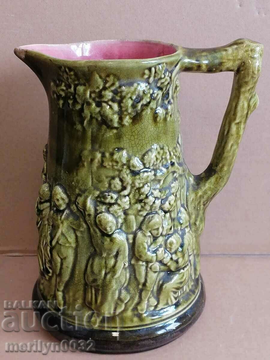 Auction Fine Jewish jug majolica majolica 19th century pottery Auction Fine Jewish jug majolica majolica 19th century pottery