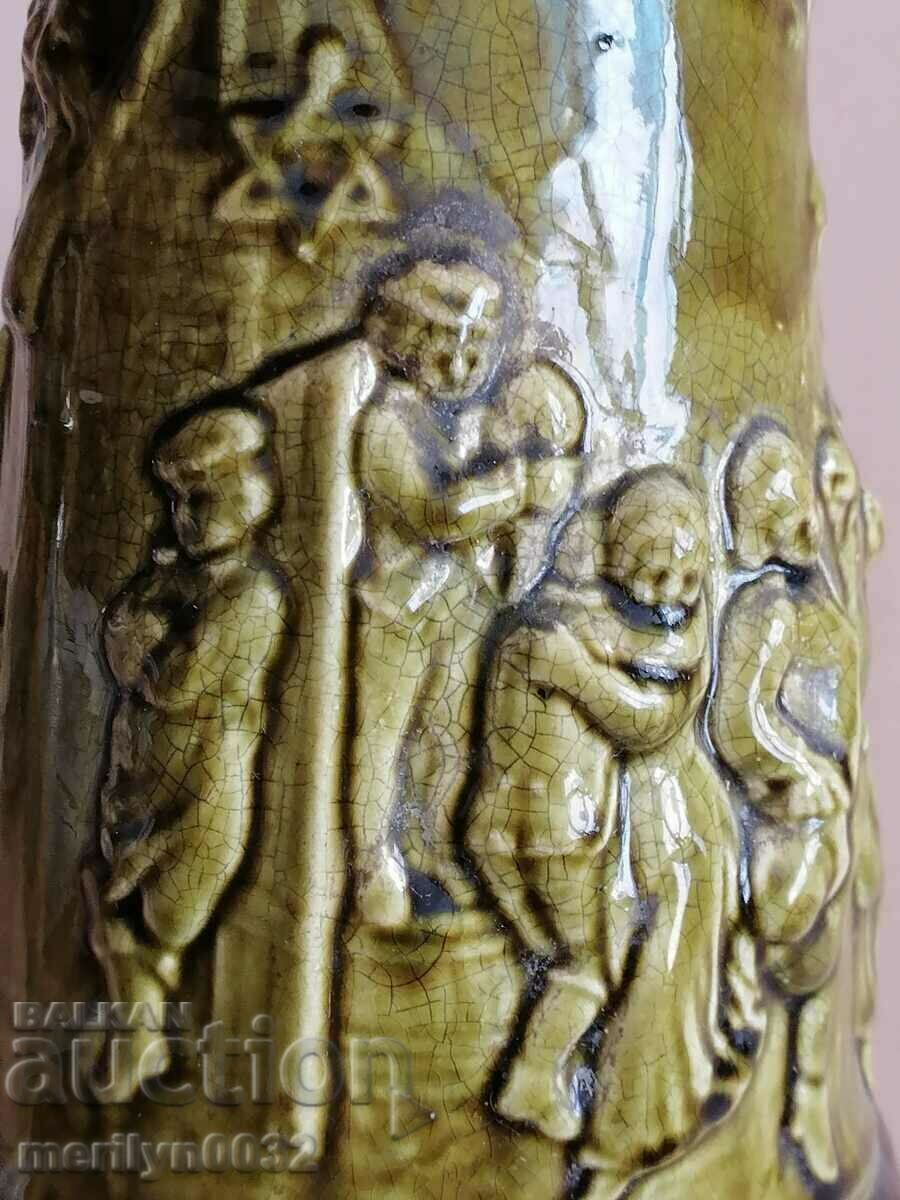 Fine Jewish jug majolica majolica 19th century pottery - 6 Fine Jewish jug majolica majolica 19th century pottery - 6