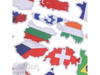 50 бр. стикери знамена на държави , България , Европа