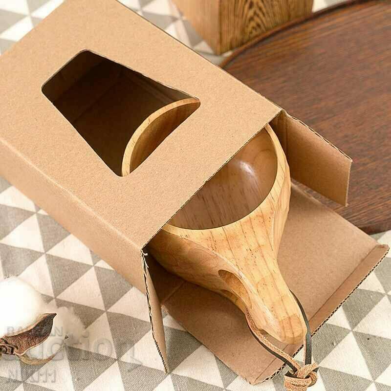 Delivery of Wooden Cup Kuksa, Kuksa with two holes. Scandinavian style