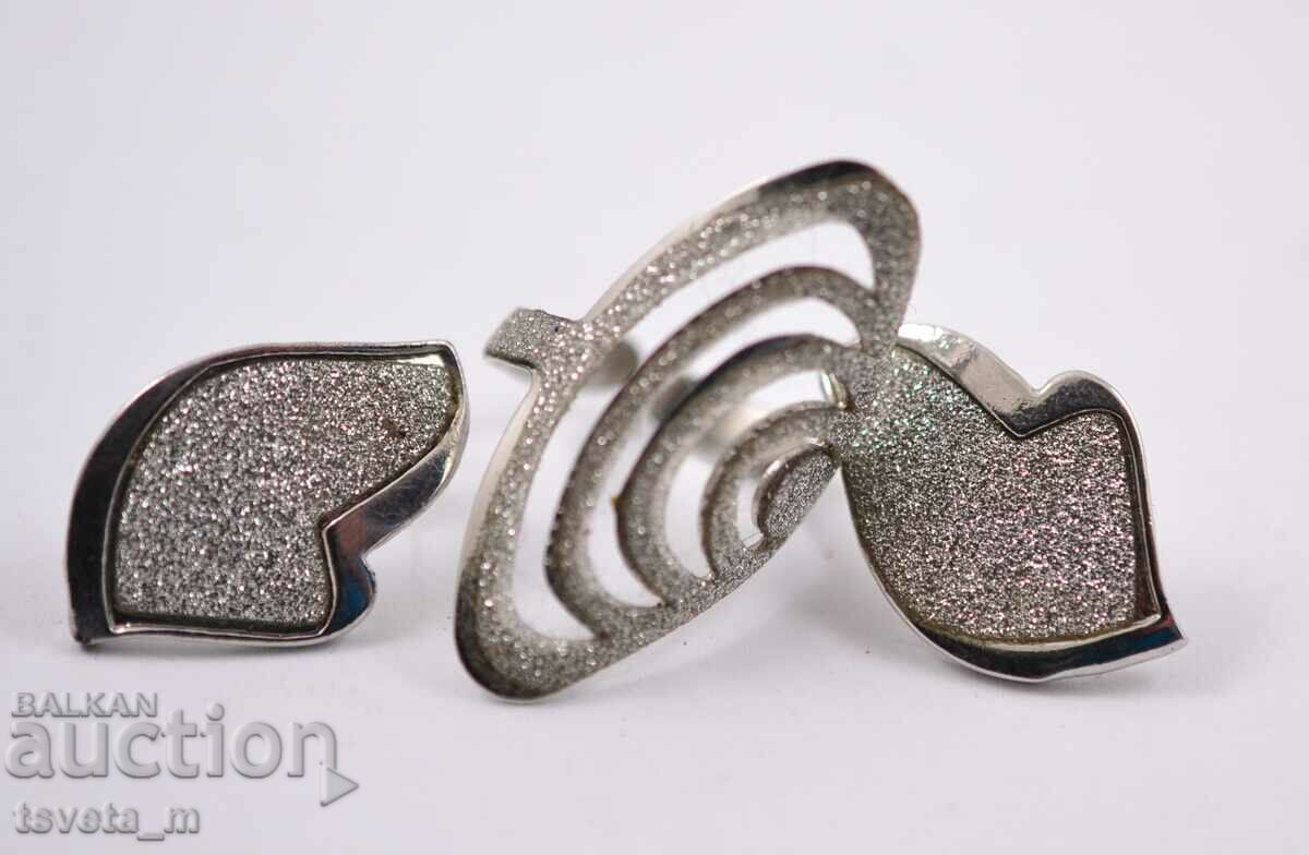 Комплект обици и пръстен с променящ се размер