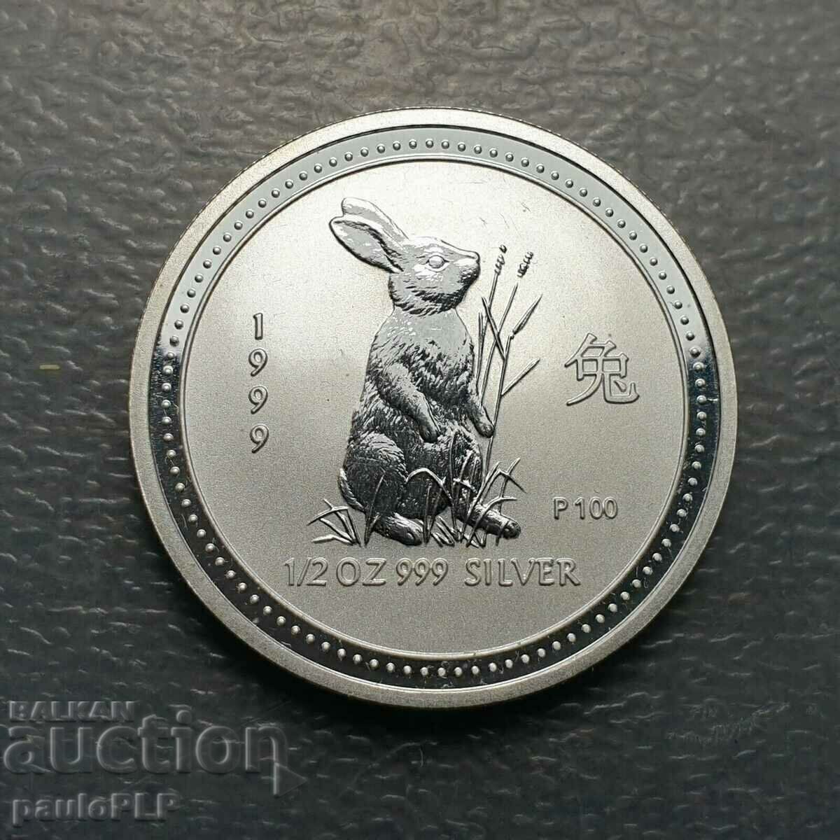 1/2 oz Lunar 1999 - Year of the Rabbit - RARE - READ CONDITIONS 1/2 oz Lunar 1999 - Year of the Rabbit - RARE - READ CONDITIONS