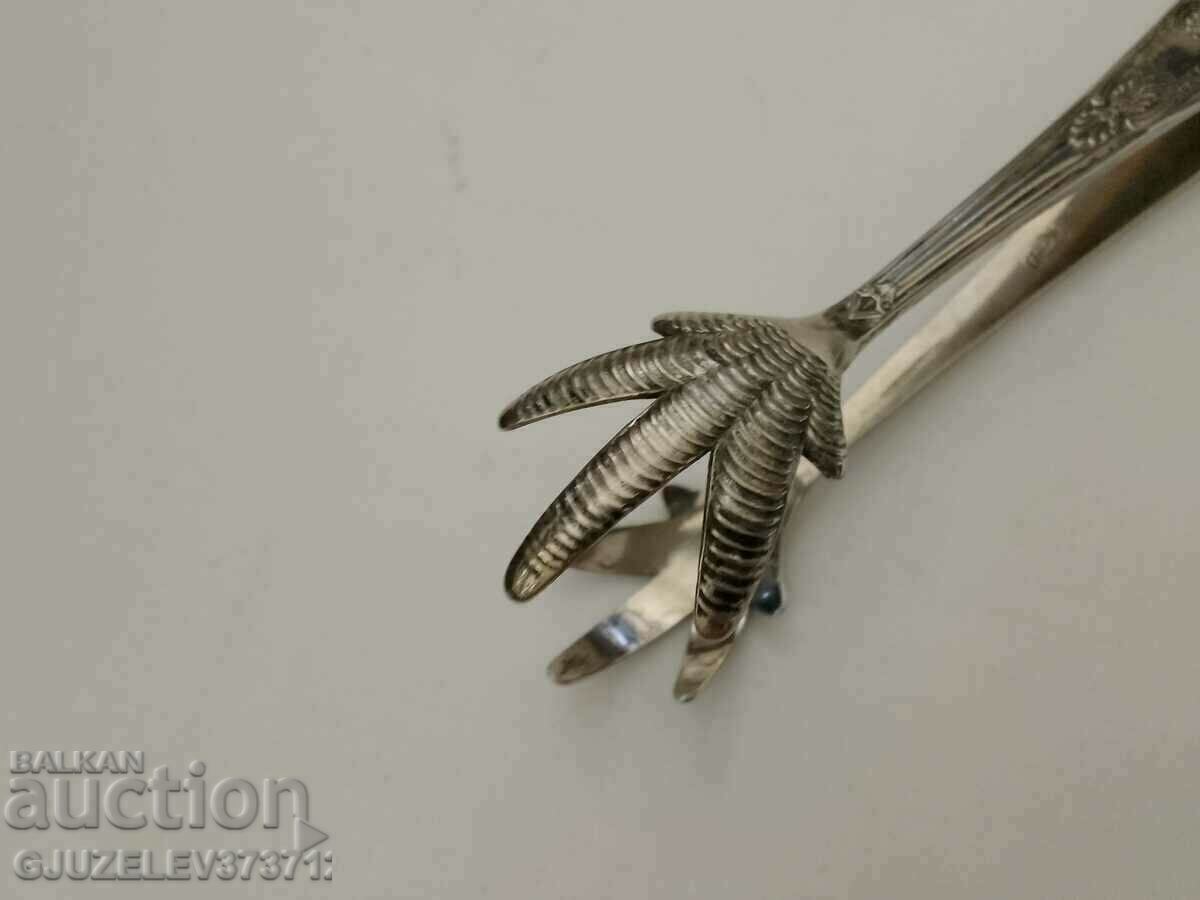 Art deco vintage ice or sugar tongs, silver plated with price 39.00 BGN | € 19.94