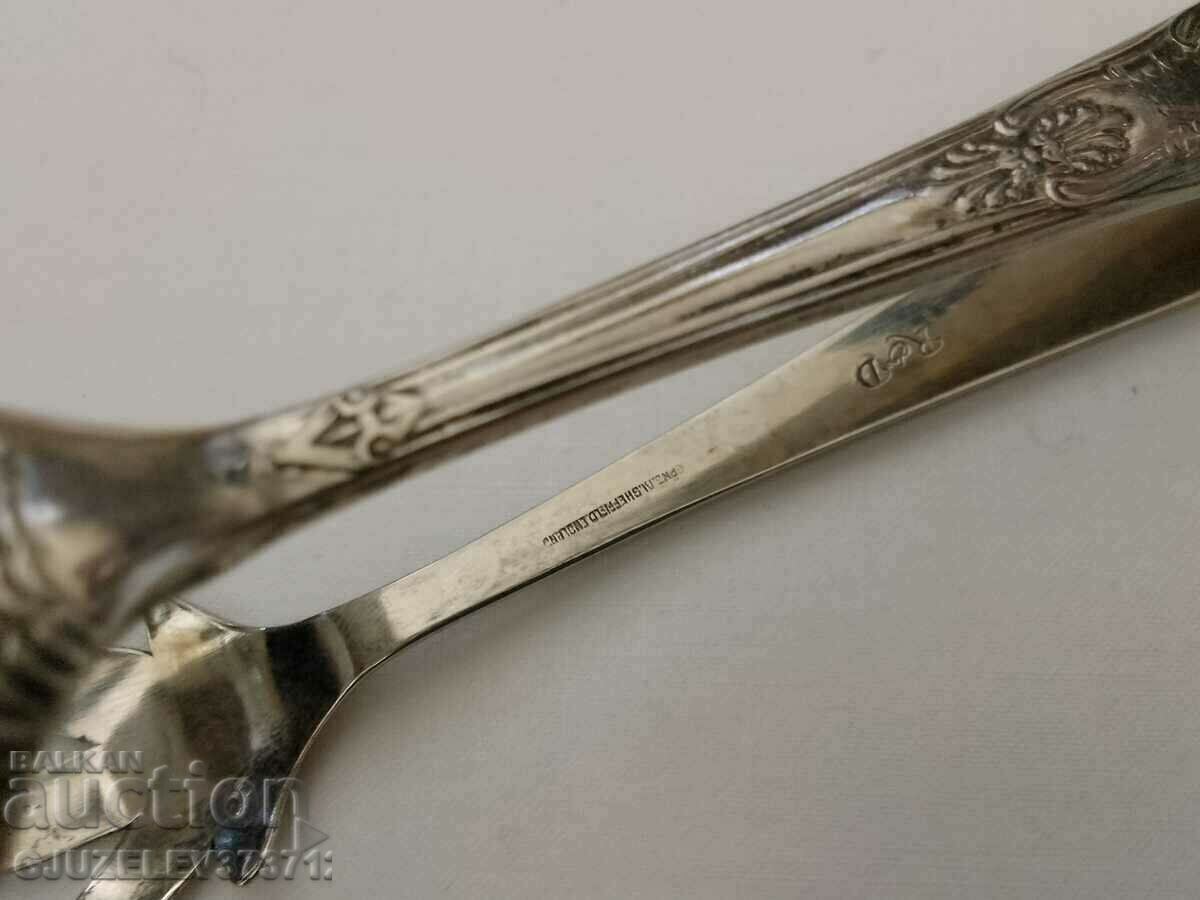 Art deco vintage ice or sugar tongs, silver plated - 6