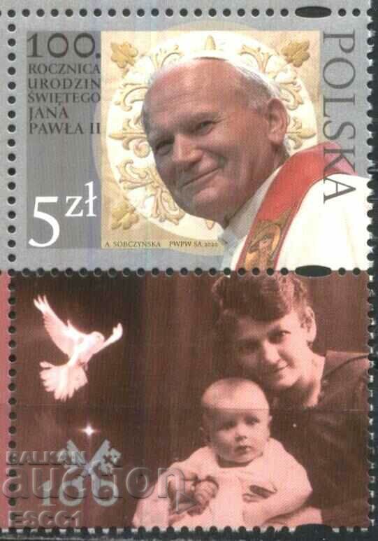 Clean stamp Pope John Paul II 2020 from Poland