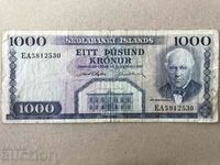 Islanda 1000 de coroane 1961