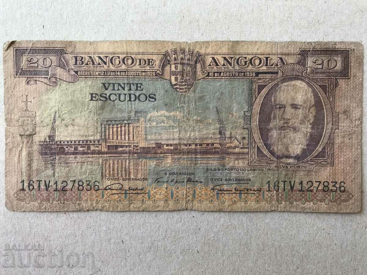 Ангола 20 ескудо 1956