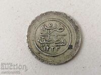 Moneda otomană de argint 700/1000 Mahmud al 2-lea 1223/5 ani