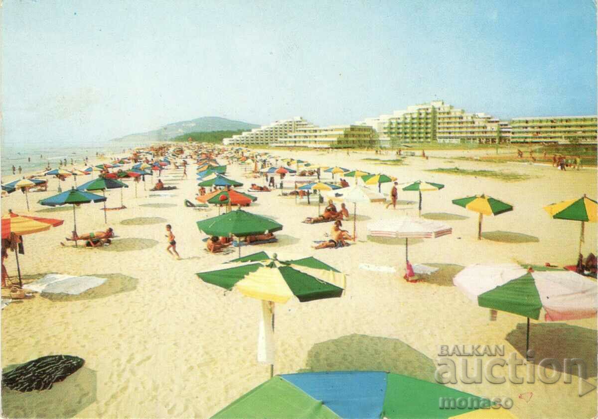 Old postcard - Albena, The Beach